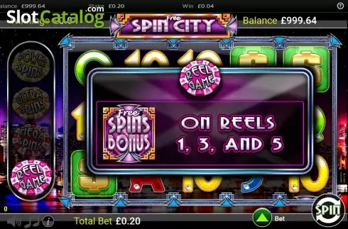 Skärm 3. Free Spin City slot