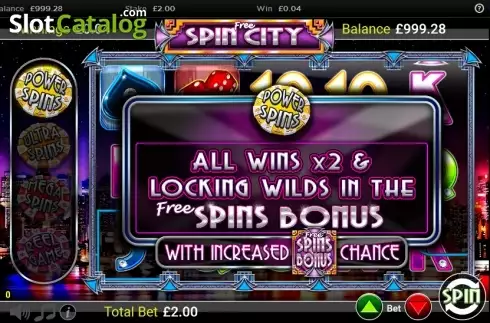 Ecranul 6. Free Spin City slot
