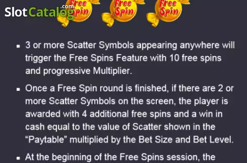 Free Spins screen. Sugary Bonanza slot