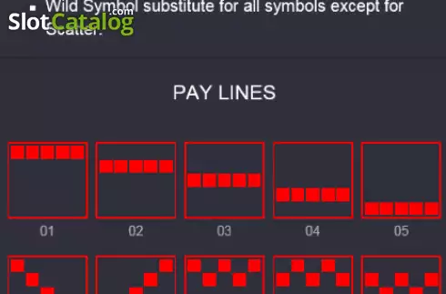 Paylines screen. Mysteries of Pandora slot