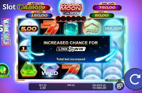 Bonus Bet Screen. Cosmic Moon slot