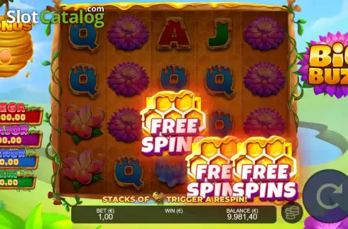 Free Spins Win Screen. Big Buzz slot