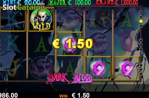 Win screen. Dark Blood slot