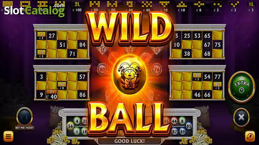 Break da Bank Again Video Bingo Wild Ball Screen