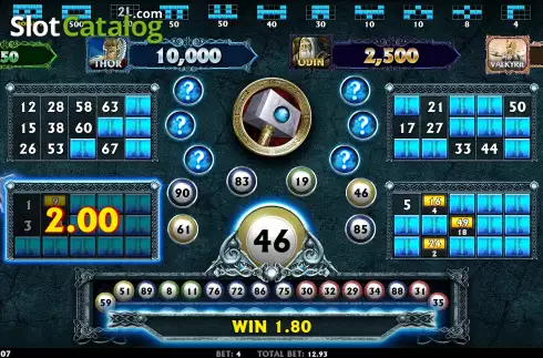 画面4. Thunderstruck II Video Bingo カジノスロット
