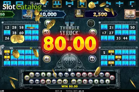 Ekran6. Thunderstruck II Video Bingo yuvası