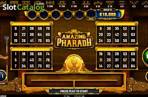 Game Screen. Amazing Pharaoh slot