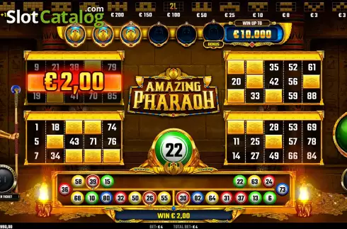 Gameplay Screen. Amazing Pharaoh slot