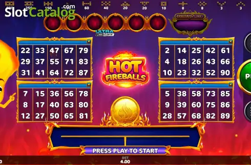 Game Screen. Hot Fireballs Link&Win slot