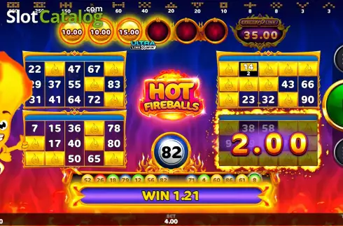 Gameplay Screen. Hot Fireballs Link&Win slot