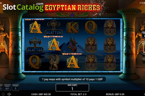 Schermo6. Egyptian Riches (Nektan) slot