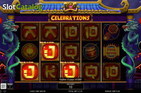 Bildschirm3. Celebrations slot
