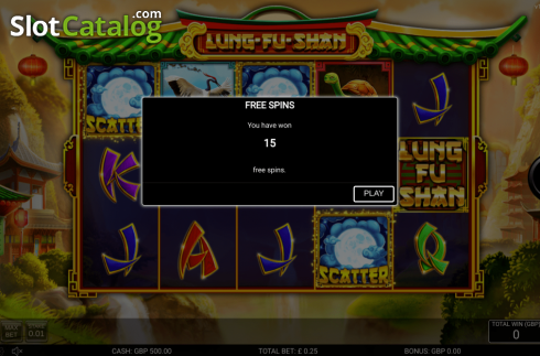 Free Spins Triggered. Lung-Fu Shan slot