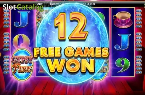 Free spins intro screen. Gypsy Fire slot