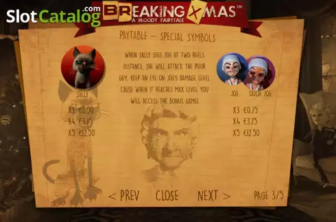 Game Features screen. Breaking Xmas slot