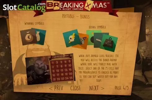 Game Features screen 2. Breaking Xmas slot
