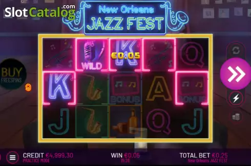 Win screen. New Orleans Jazz Fest slot