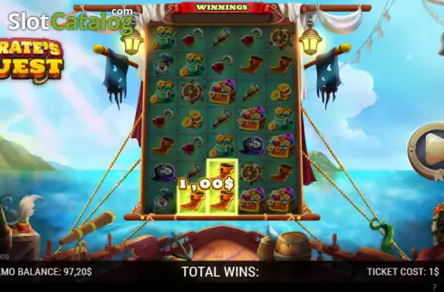Win screen 2. Pirate's Quest (NeoGames) slot