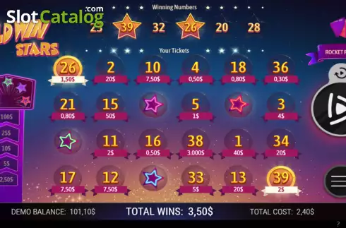 Win screen. Wild Win Stars slot