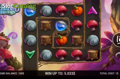 Game screen. Enchanted Winnings slot