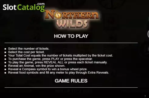 Game rules. Northern Wilds slot