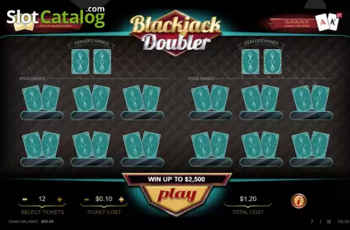 Game screen. Blackjack Doubler slot