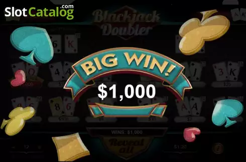 Big Win screen. Blackjack Doubler slot