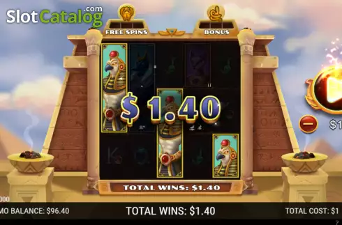 Win screen. Fortunes of Cleopatra slot