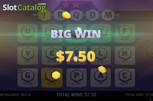 Big Win screen. A to Z Riches slot