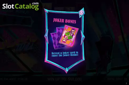 Joker bonus screen. Joker's Fortune slot