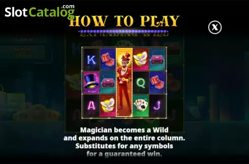 Expanding Wild feature screen. Magic Vegas slot