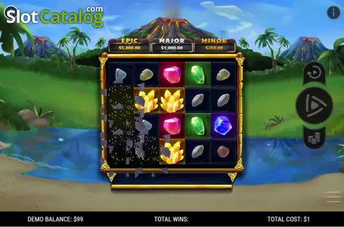 Win screen. Big Crush Volcano slot