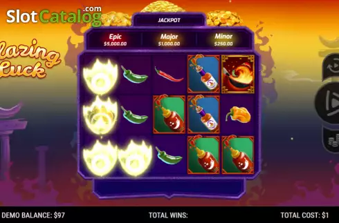 Schermo3. Blazing Luck (NeoGames) slot