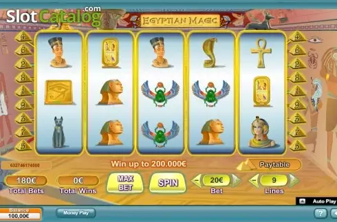 スクリーン1. Egyptian Magic (NeoGames) カジノスロット