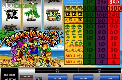 Bildschirm 2. Pirates Paradise (Microgaming) slot