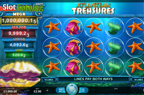 Bildschirm3. Atlantean Treasures Mega Moolah slot