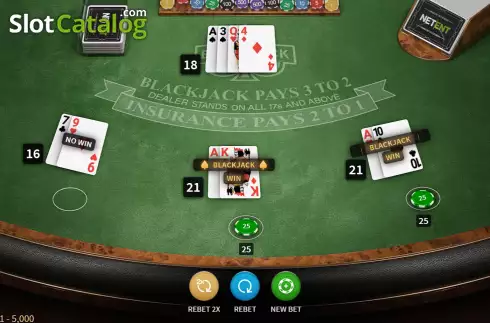 Bildschirm6. Blackjack Classic (NetEnt) slot