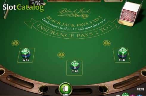 Game Screen. Blackjack Professional Series Low Limit slot