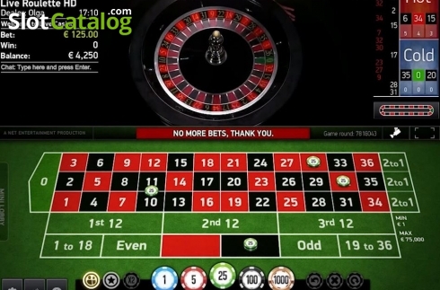 Game Screen. European VIP Roulette Live Casino (NetEnt) slot