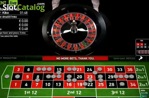 画面2. Italian Roulette Live Casino (NetEnt) カジノスロット