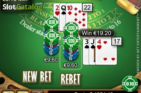 Game Screen. Mini Blackjack Low Limit slot