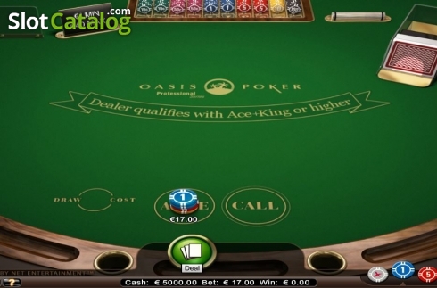 Game Screen. Oasis Poker Professional Series slot