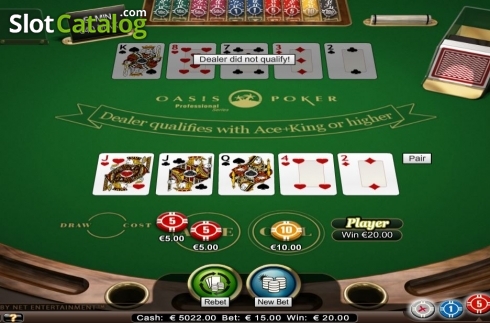 Skärmdump7. Oasis Poker Professional Series slot