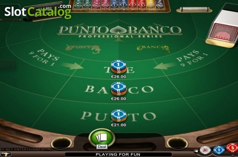 Game Screen. Punto Banco Professional Series slot