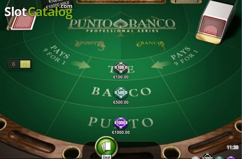 Game Screen. Punto Banco Professional Series VIP slot