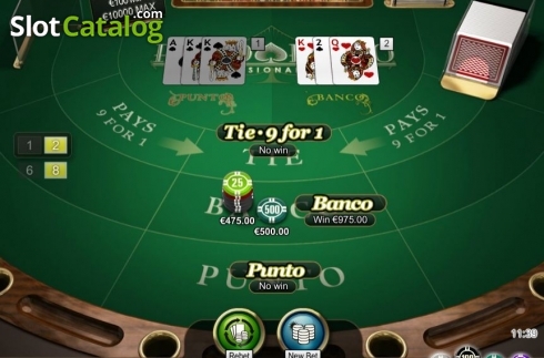 Game Screen. Punto Banco Professional Series VIP slot