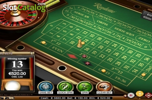 Game Screen. Roulette Advanced High Limit slot