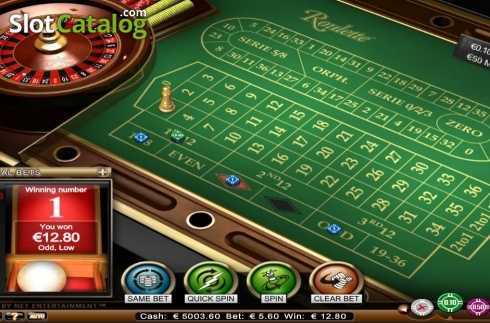 Game Screen. Roulette Advanced Low Limit slot