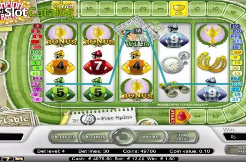 Screen3. Champion of the track slot
