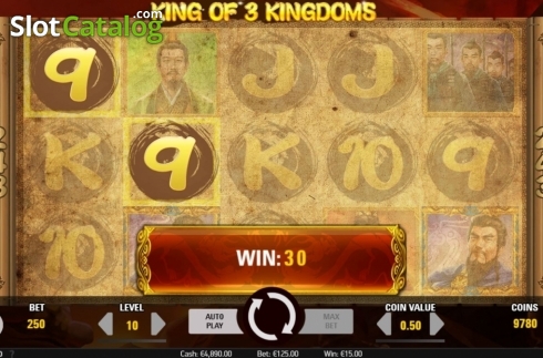 Win Screen 1. King of 3 Kingdoms slot